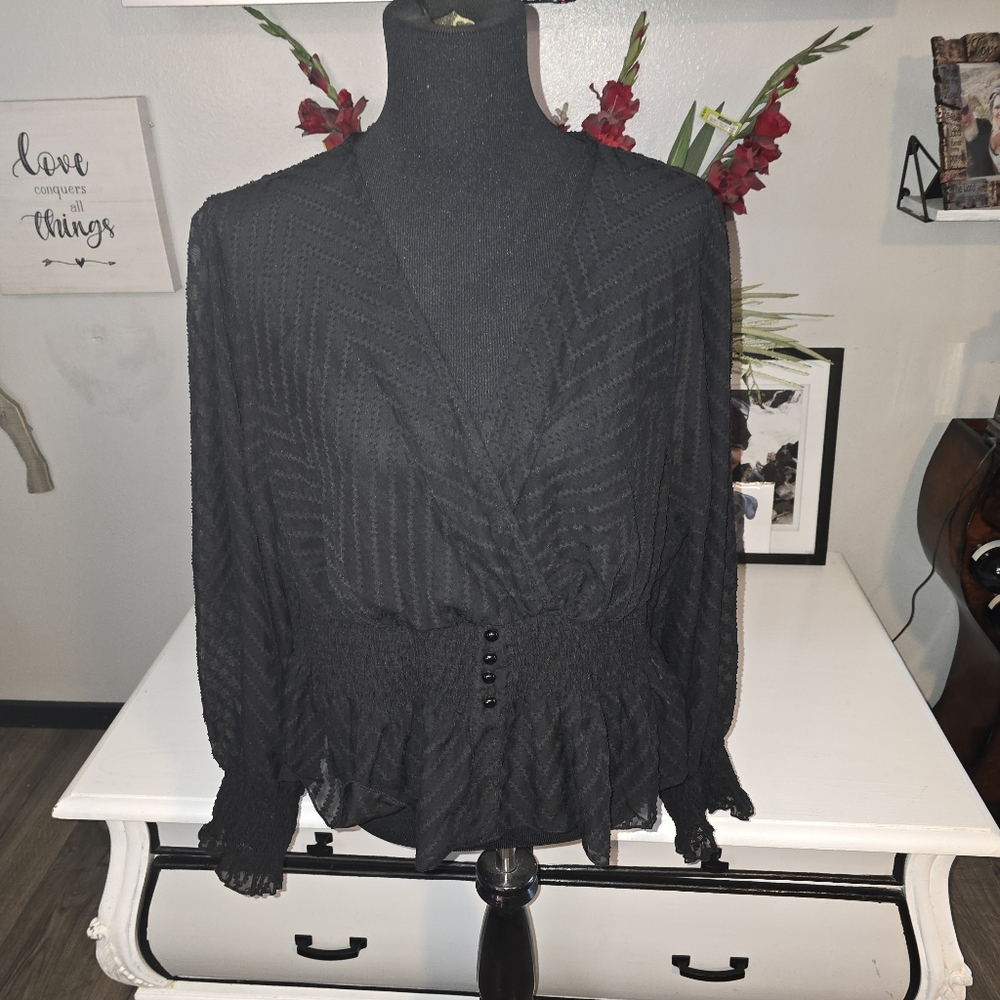 SHEIN Curve Black Lace Top 3XL